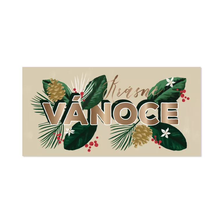 Vánoční obálka na peníze - Šišky a větvičky