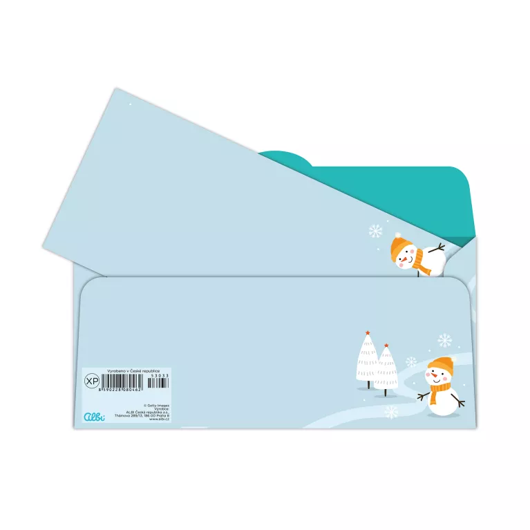 Vánoční obálka na peníze - Sněhuláci