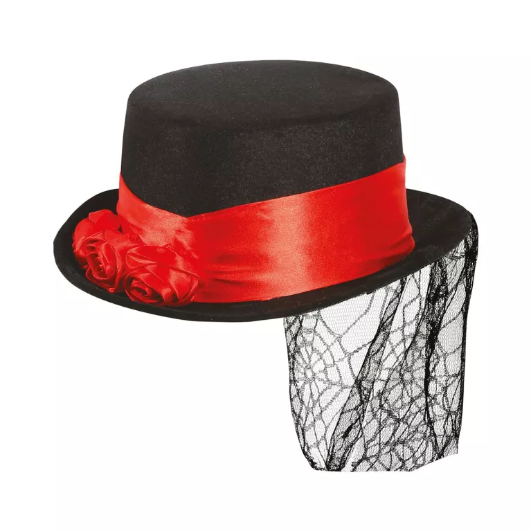 Klobouk Upírka s červenou stuhou