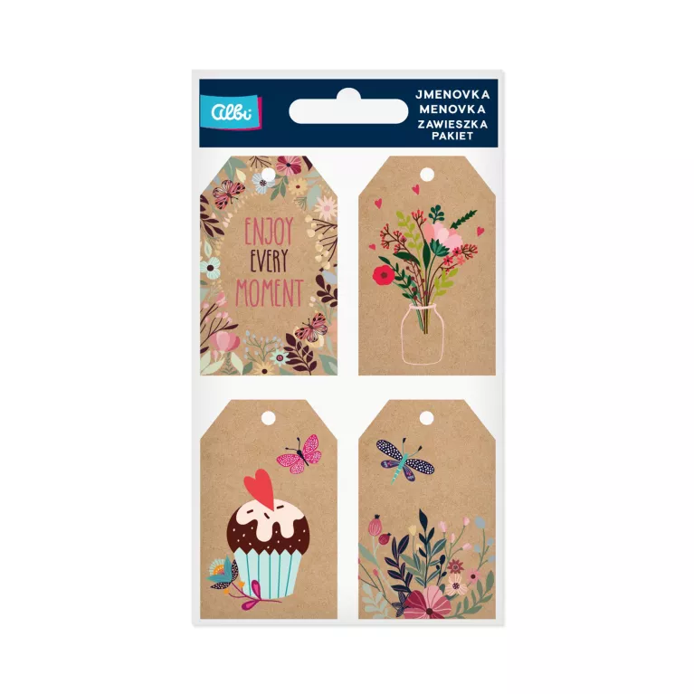 Dárková visačka 12 ks - Květiny
