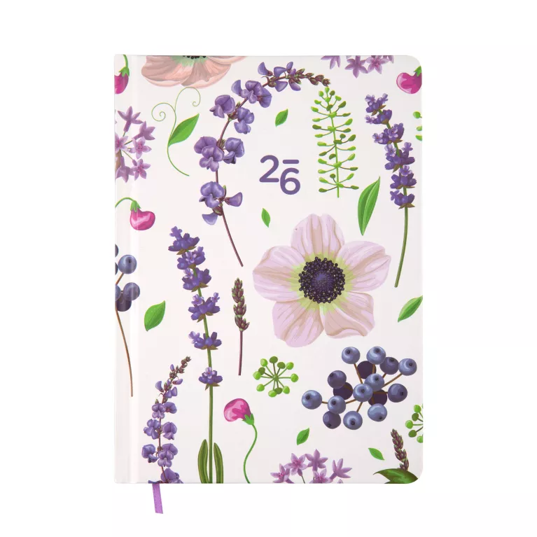 Týdenní diář - Fialové květiny