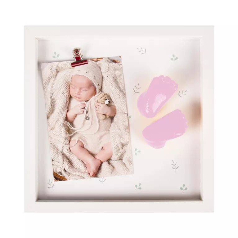 Fotorámeček pro miminko se sadou na 3D odlitky – pro holčičku
