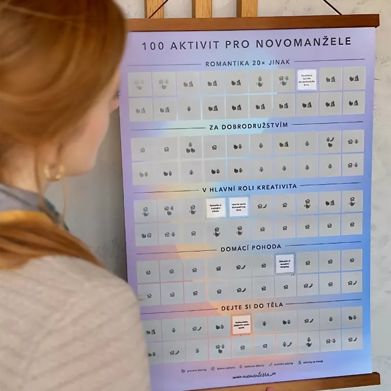 Stírací plakát - 100 aktivit pro novomanžele