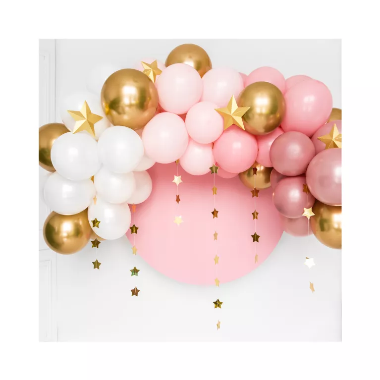 Balónková girlanda růžová, zlatá a bílá 60 ks