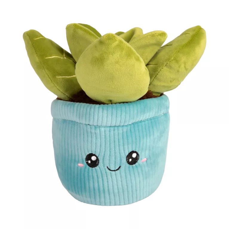 Velká plyšová květina - Modrý květináč