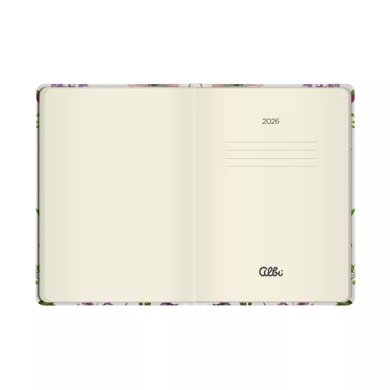 Týdenní diář - Fialové květiny