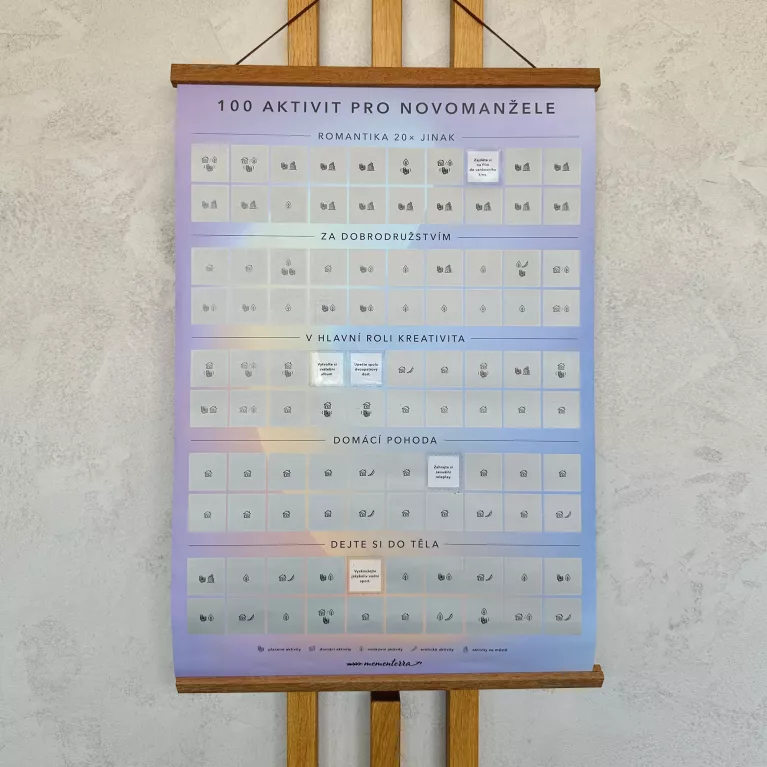 Stírací plakát - 100 aktivit pro novomanžele