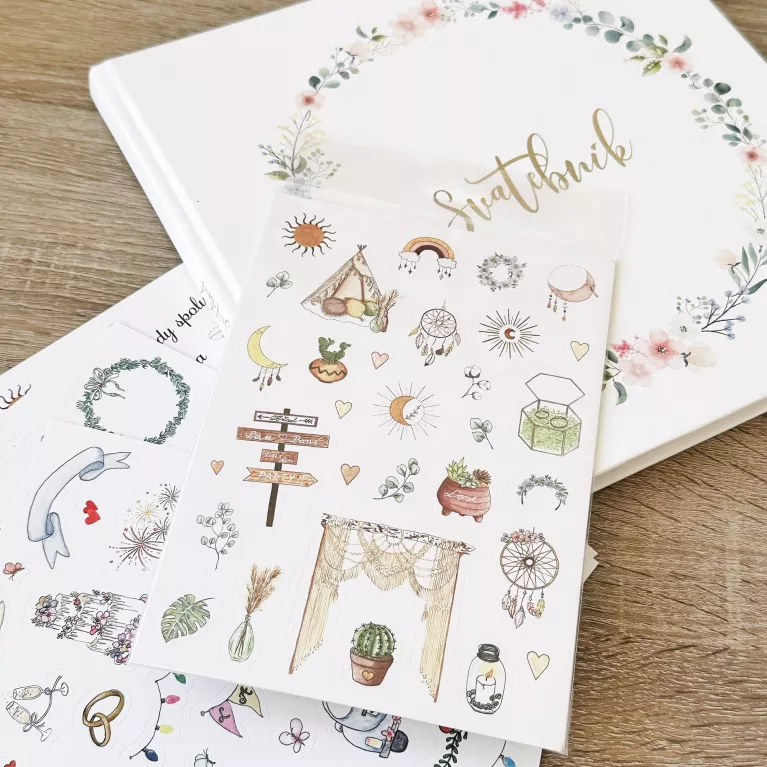 Samolepky pro svatební vzpomínky