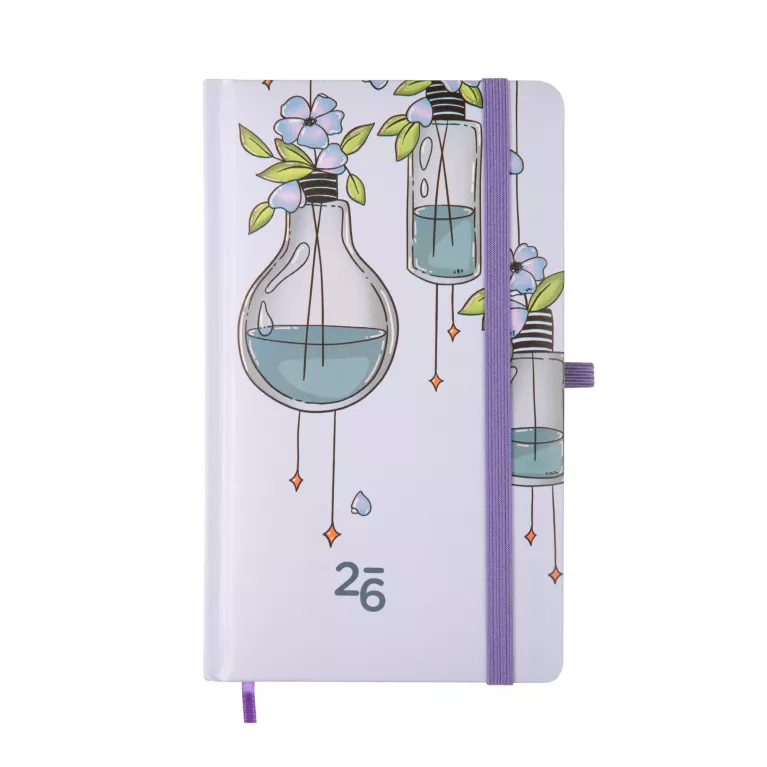 Kapesní diář - Lahvičky s kytkou