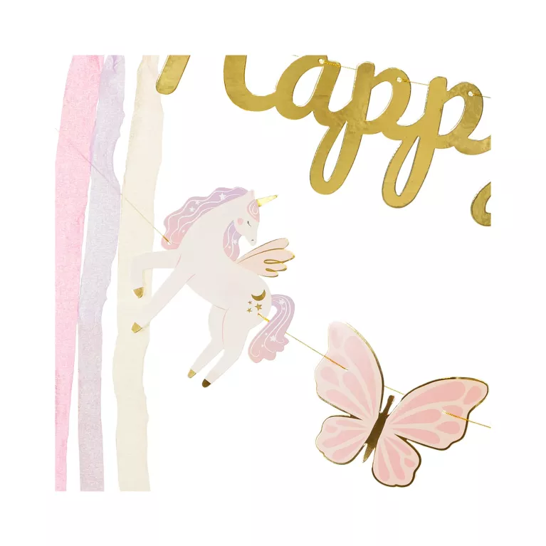 Banner Happy Birthday jednorožci