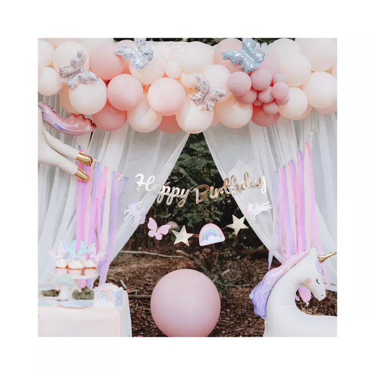 Banner Happy Birthday jednorožci