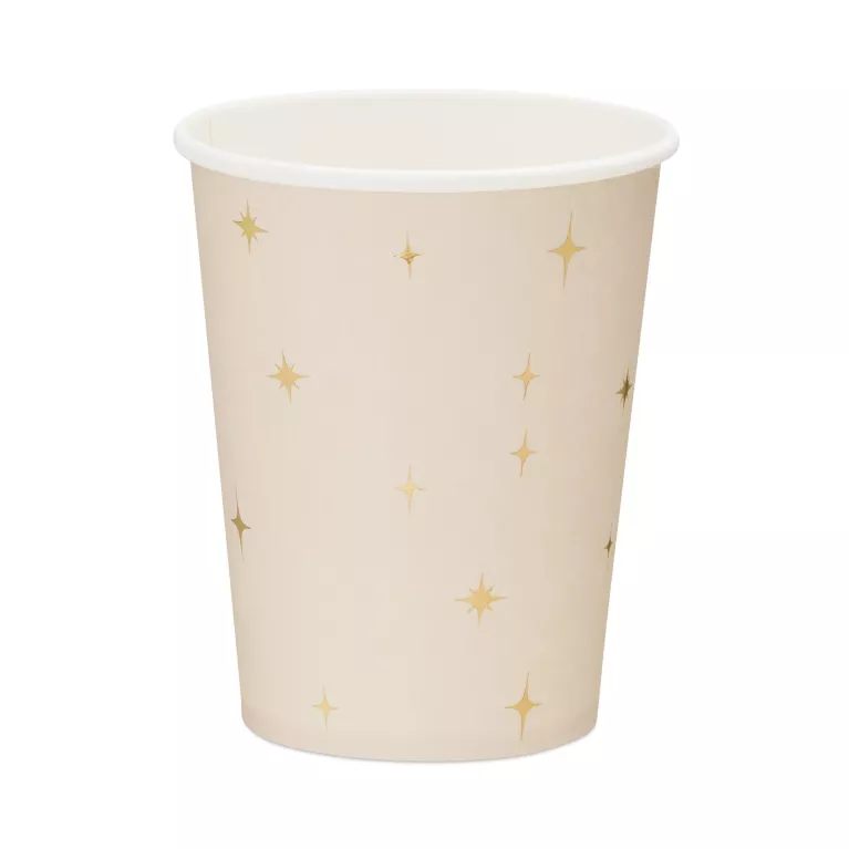 Kelímky béžové s hvězdičkami 6 ks