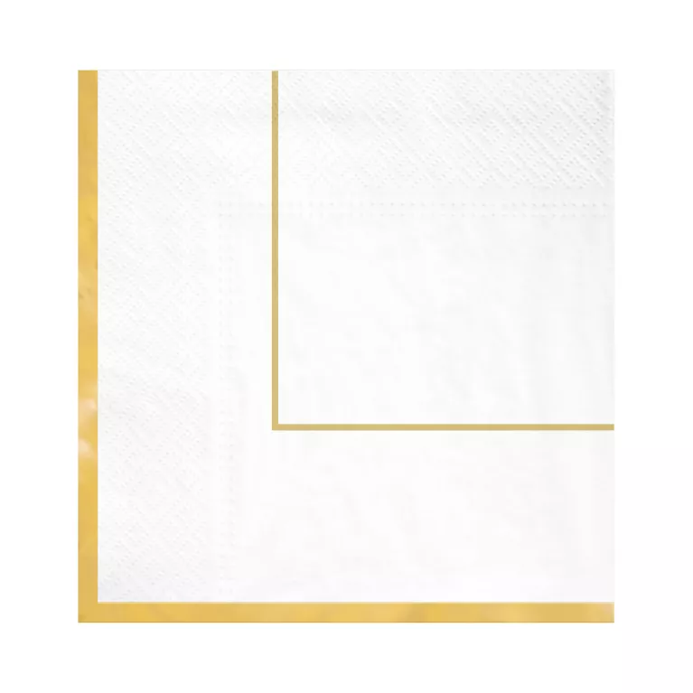 Ubrousky bílé se zlatými proužky 10 ks