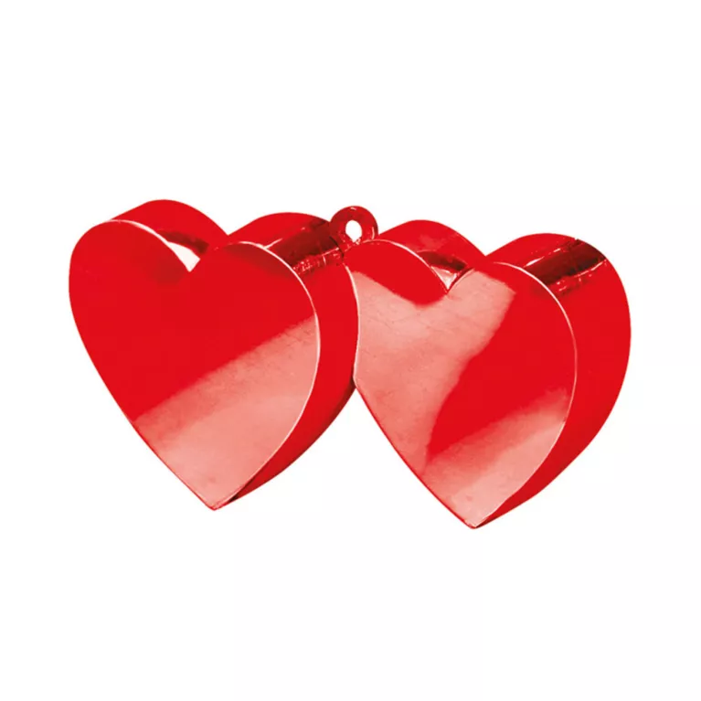 Těžítko na balónky Srdce dvojité červené