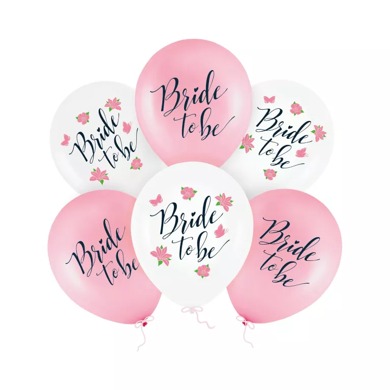 Balónky latexové Bride to be květy 6 ks