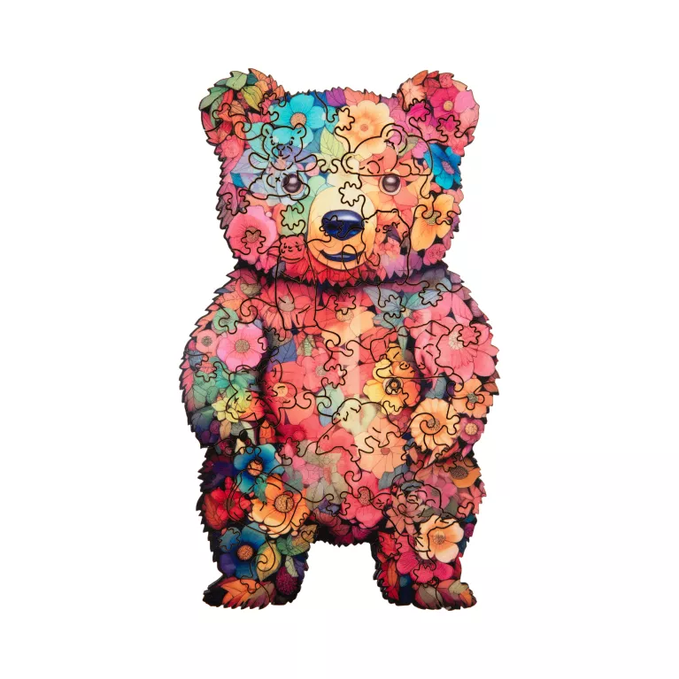 Dětské dřevěné puzzle - Medvěd