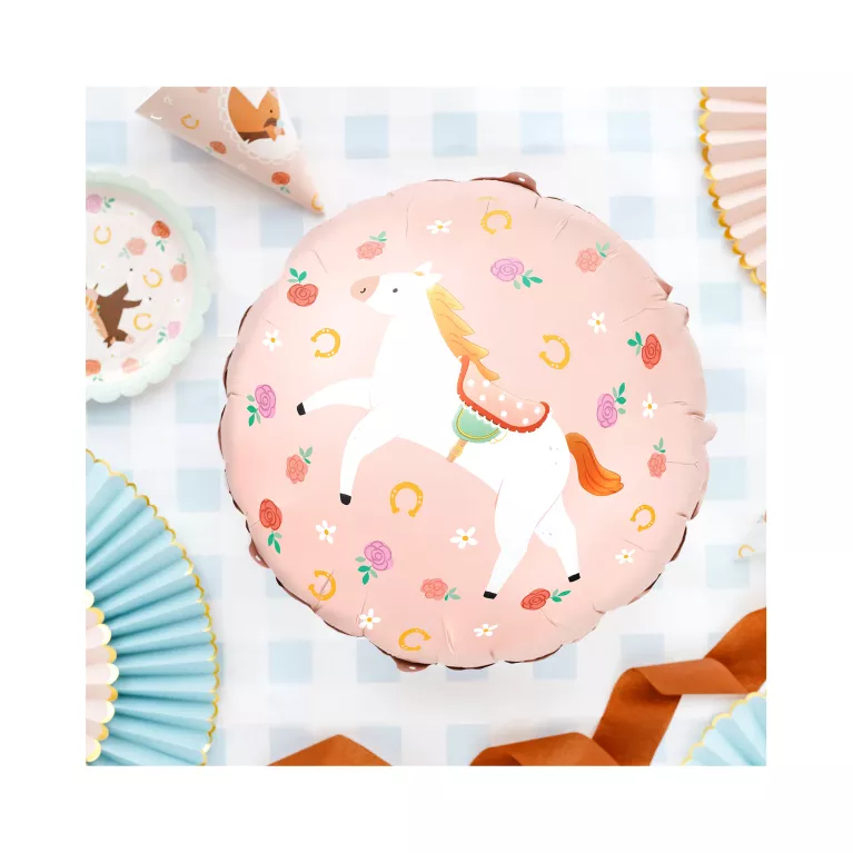 Fóliový balónek Koník růžový