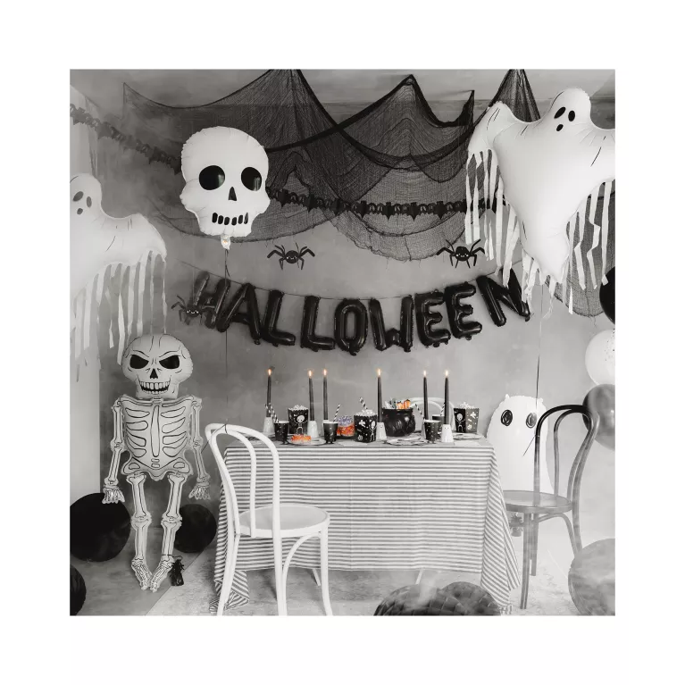 Balónek fóliový Lebka bílá