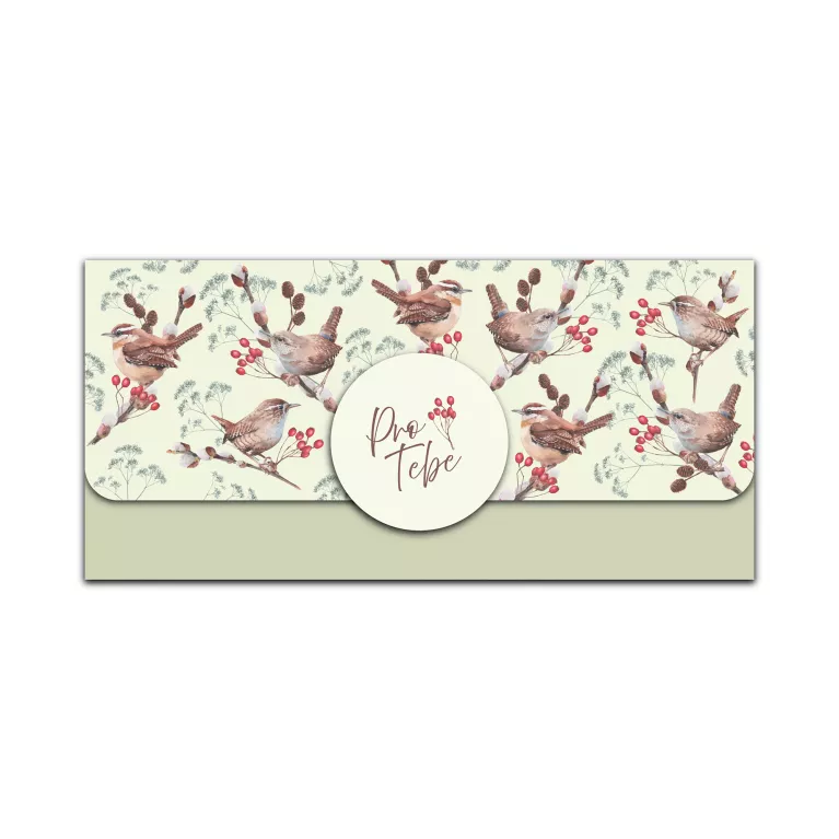 Magnetická obálka na peníze - Ptáčci (Pro Tebe)