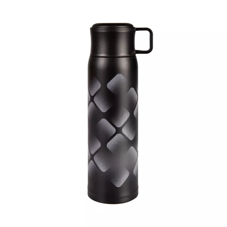 Černá termoláhev s hrnkem 500 ml
