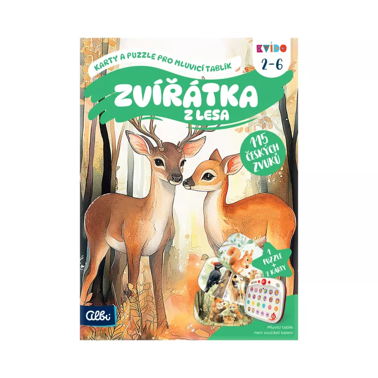 Karty a puzzle pro Mluvicí tablík - Zvířátka z lesa: Kvído