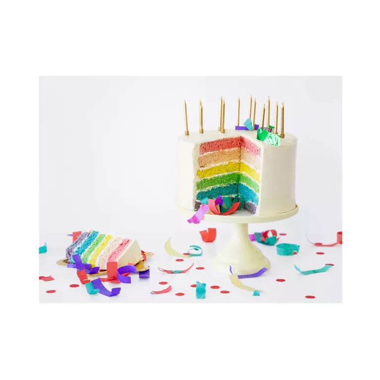 Svíčky dortové zlaté 6 ks