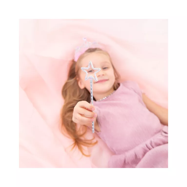 Set Princezna s růžovou čelenkou a hůlkou