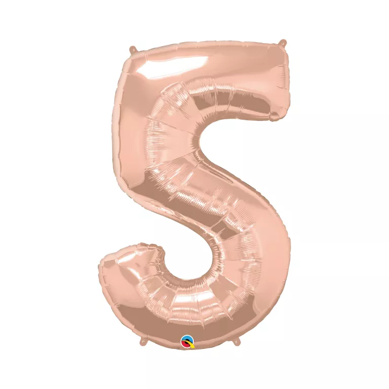 Balónek fóliový 92 cm rose gold číslo 5