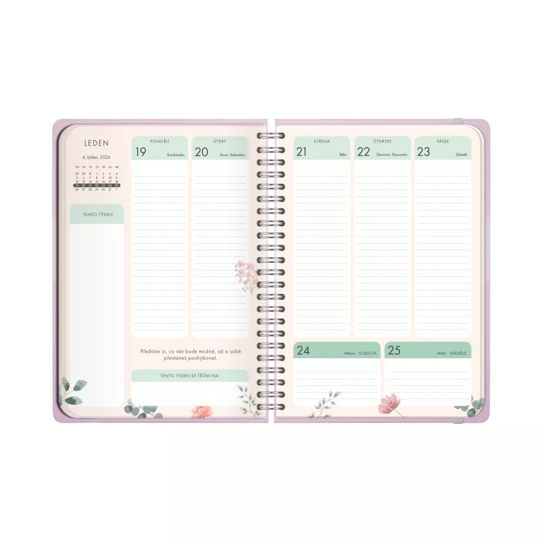 Fialový motivační diář A5