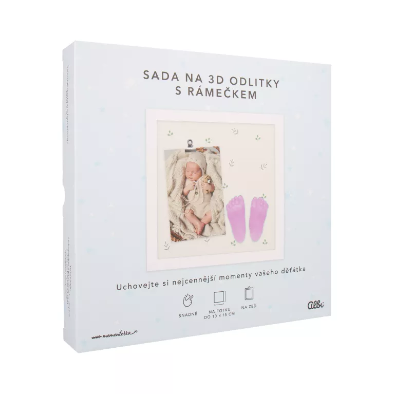 Fotorámeček pro miminko se sadou na 3D odlitky – pro holčičku