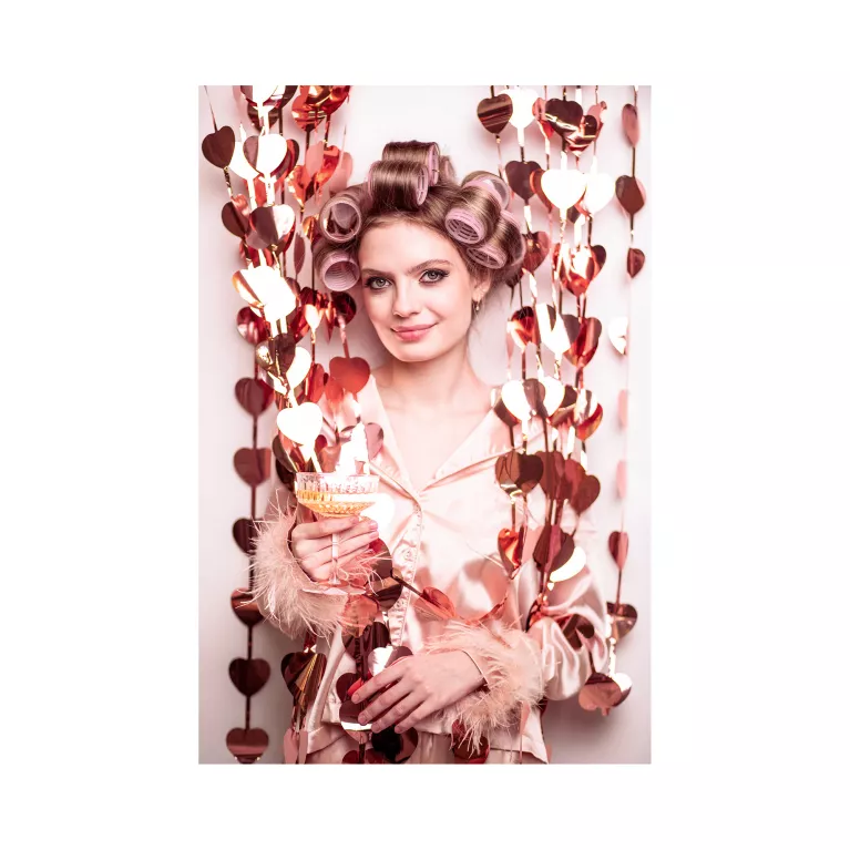 Závěs na dveře srdce rose gold