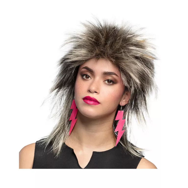 Paruka hnědá s blond melírem