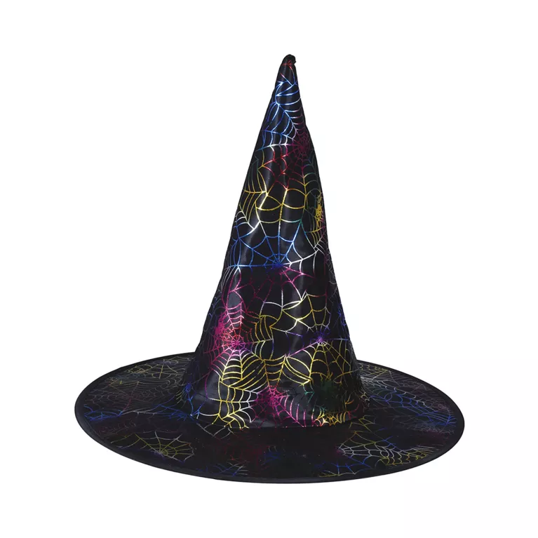 Klobouk Čarodějka s barevnou pavučinou