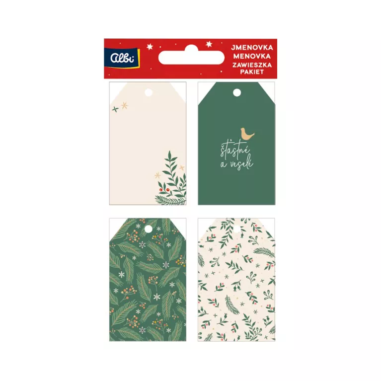 Dárková visačka 12 ks - Vánoční větvičky