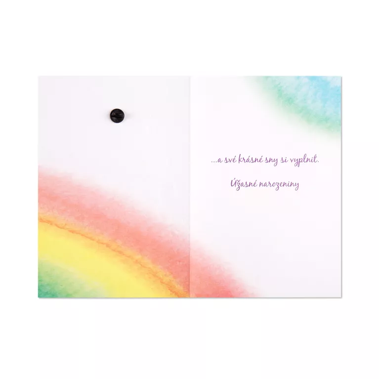 Přání s broží - Jednorožec