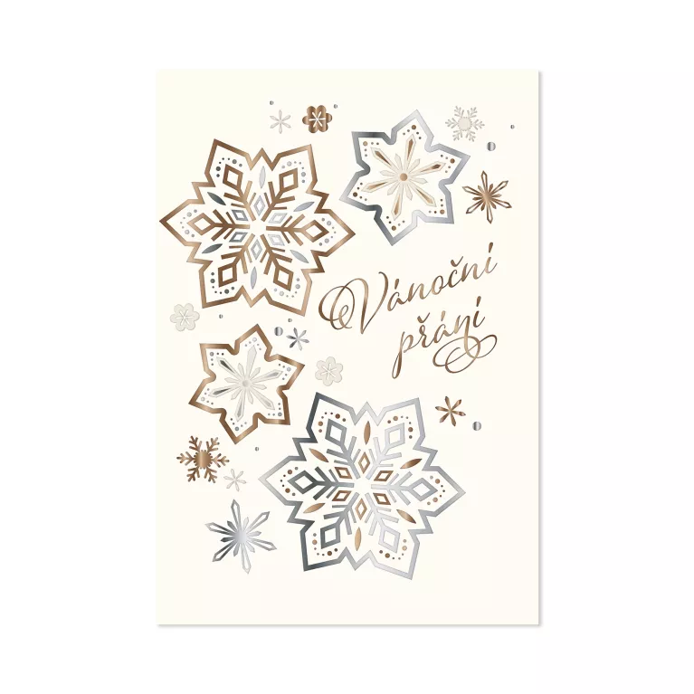 Vánoční přání - Zlato stříbrné vločky