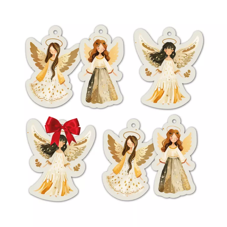 Dárková visačka 6 ks - Andílci