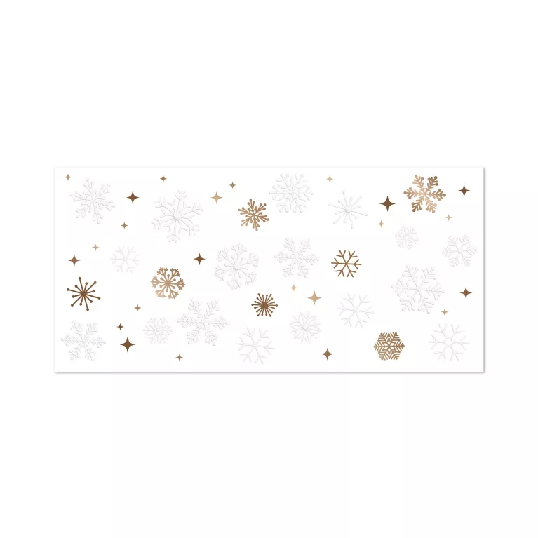 Vánoční obálka na peníze - Bílo zlaté vločky