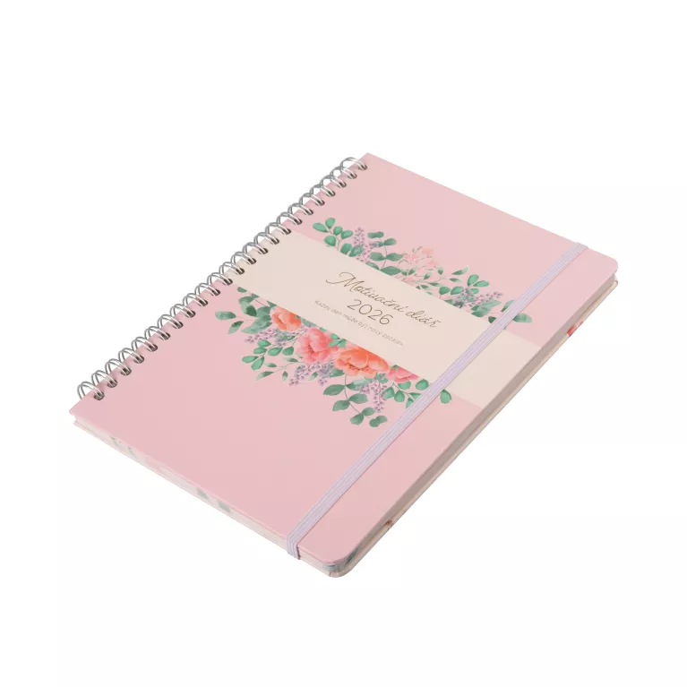 Růžový motivační diář A5