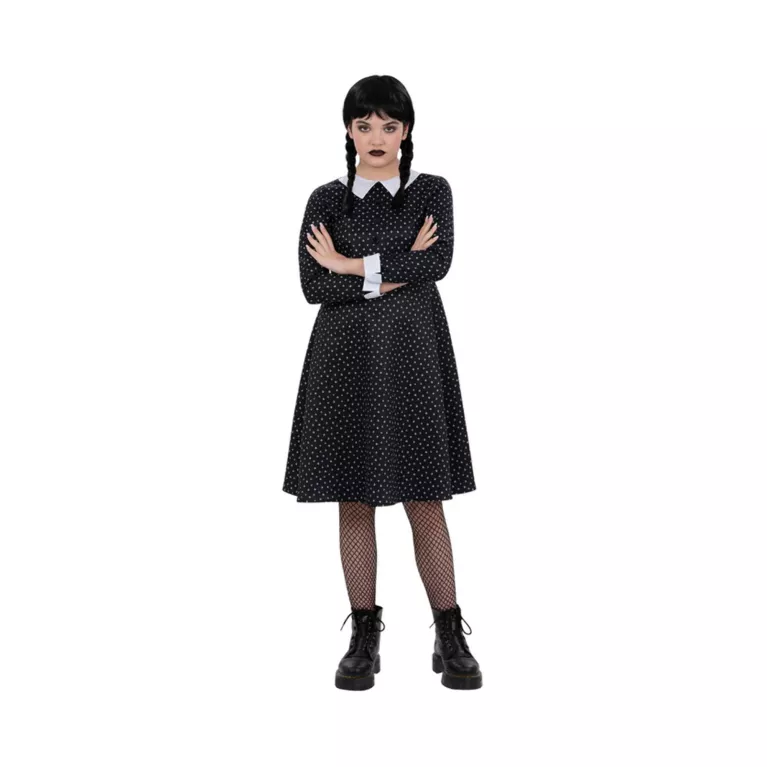 Kostým dětský Wednesday puntíkované šaty 10-12 let