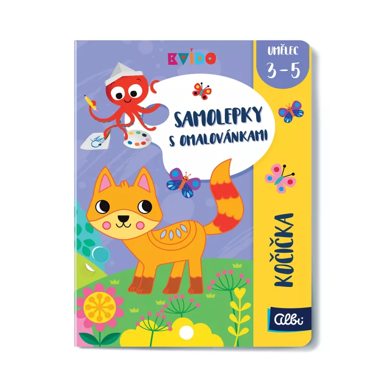 Samolepky s omalovánkami - Kočička