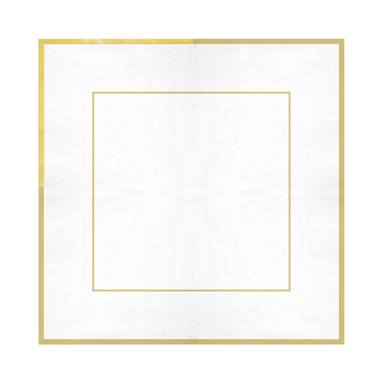 Ubrousky bílé se zlatými proužky 10 ks