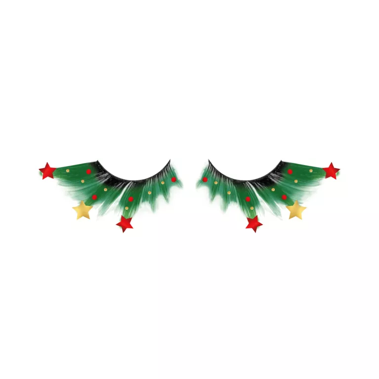 Řasy umělé zelené s hvězdami