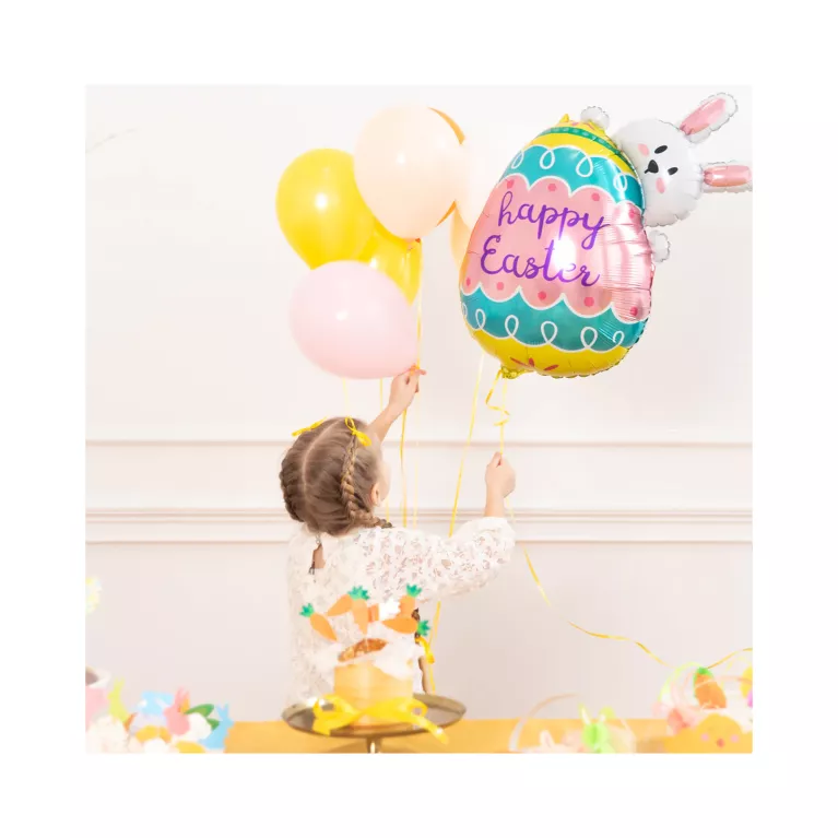 Balónek fóliový Velikonoční zajíček s vajíčkem