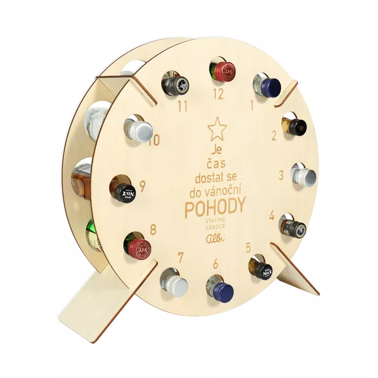 Dřevěný adventní kalendář na alkohol