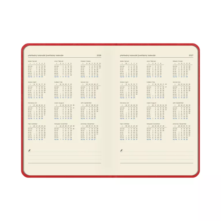 Červený manažerský diář