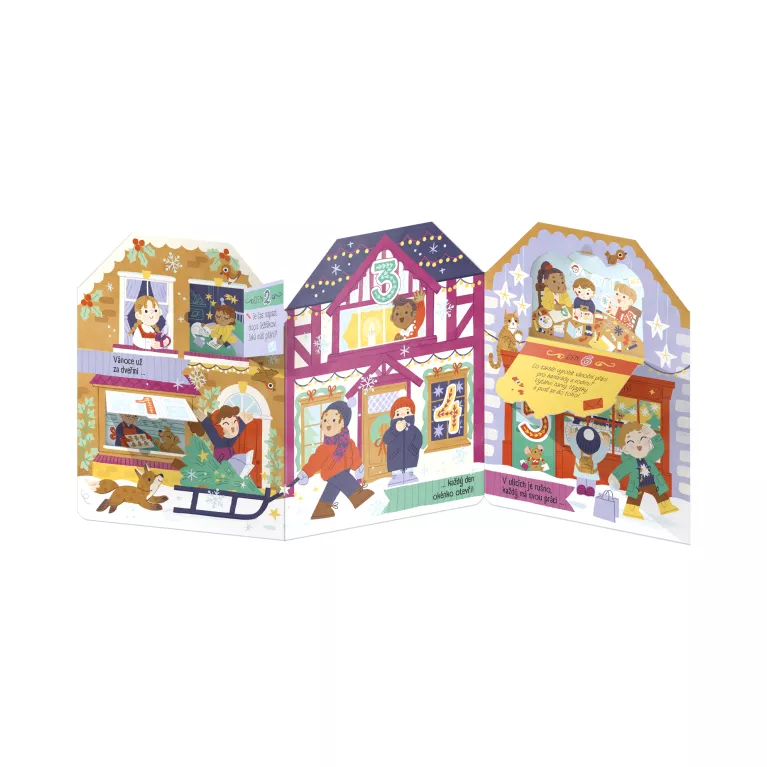 Vánoční městečko - Adventní okénková kniha