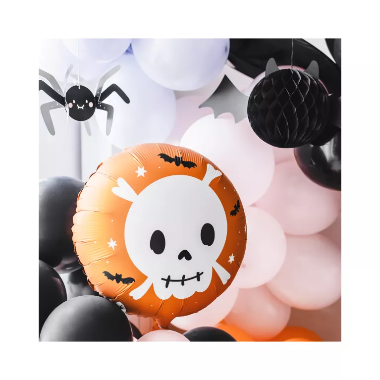 Balónek fóliový Lebka s netopýry