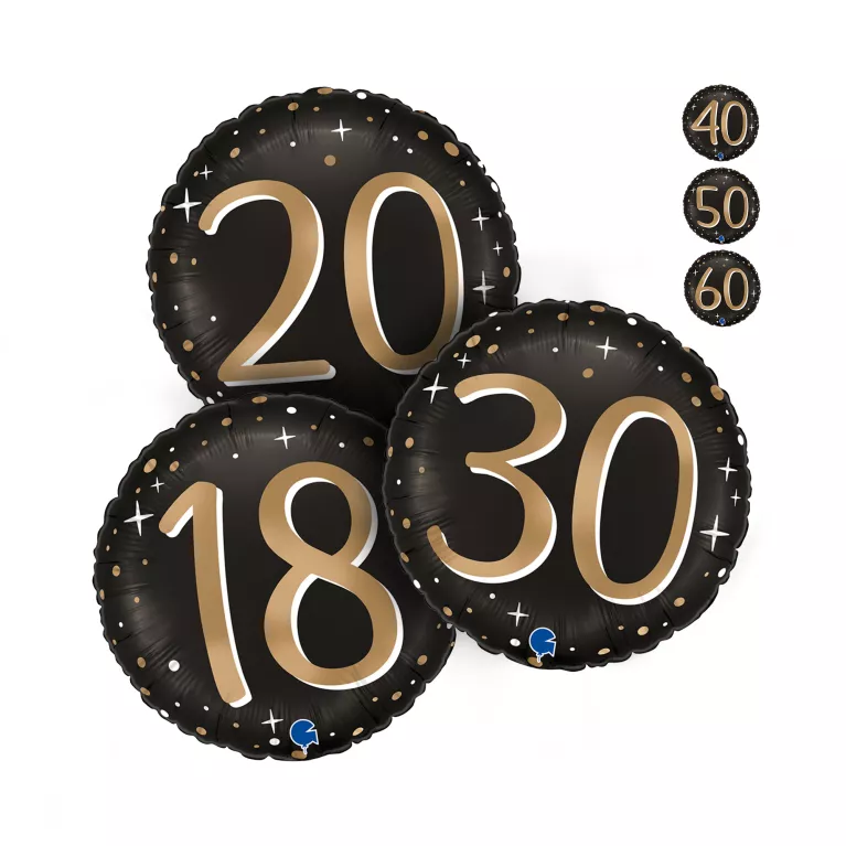 Balónky fóliové Jubilea černo-zlaté