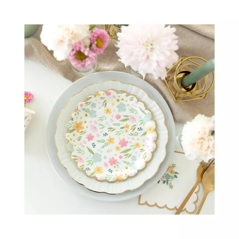 Talíře Jarní květiny  6 ks